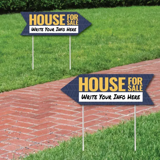 Big Dot of Happiness House For Sale Sign Arrow - Double Sided Directional Yard Signs - Set of 2 {1}
