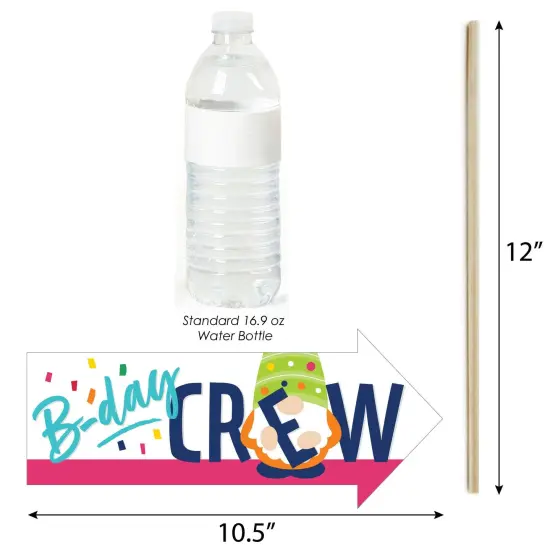 Big Dot of Happiness Funny Gnome Birthday - Happy Birthday Party Photo Booth Props Kit - 10 Piece {4}