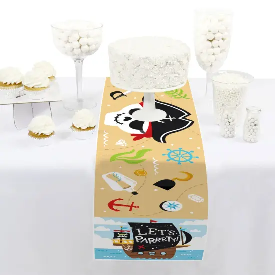Big Dot of Happiness Pirate Ship Adventures - Petite Skull Birthday Party Paper Table Runner - 12 x 60 inches {3}