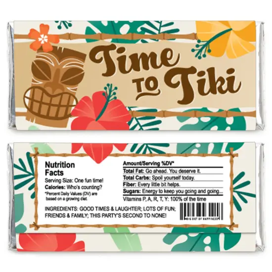 Big Dot of Happiness Tropical Luau - Candy Bar Wrapper Hawaiian Beach Party Favors - Set of 24 {3}