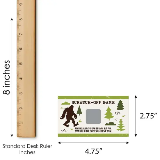 Big Dot of Happiness Sasquatch Crossing - Bigfoot Party or Birthday Party Game Scratch Off Cards - 22 Count {7}