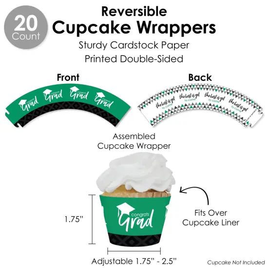 Big Dot of Happiness Green Grad - Best is Yet to Come - Green Graduation Party Favors and Cupcake Kit - Fabulous Favor Party Pack - 100 Pieces {6}