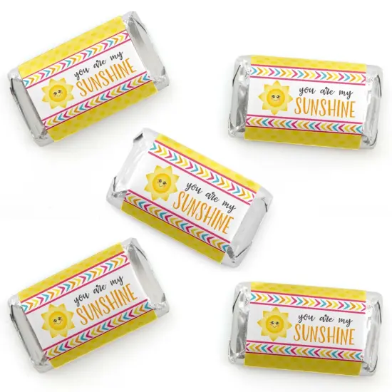 Big Dot of Happiness You Are My Sunshine - Mini Candy Bar Wrapper Stickers - Baby Shower or Birthday Party Small Favors - 40 Count {1}