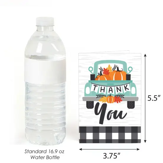 Big Dot of Happiness Happy Fall Truck - Harvest Pumpkin Party Thank You Cards (8 count) {4}