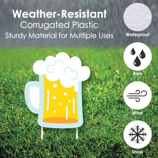 Big Dot of Happiness Funny Prank Cheers, Beers, and Many More Years - Yard Sign and Outdoor Lawn Decorations - Birthday Yard Signs - Set of 8 {4}