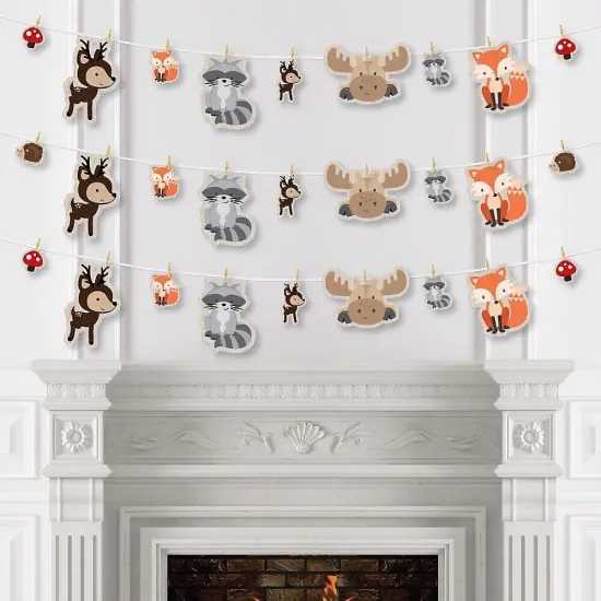 Big Dot of Happiness Woodland Creatures - Baby Shower or Birthday Party DIY Decorations - Clothespin Garland Banner - 44 Pieces {4}