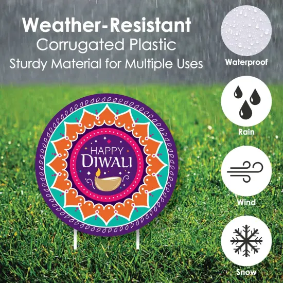 Big Dot of Happiness Happy Diwali - Diya Candles Lawn Decorations - Outdoor Festival of Lights Party Yard Decorations - 10 Piece {6}