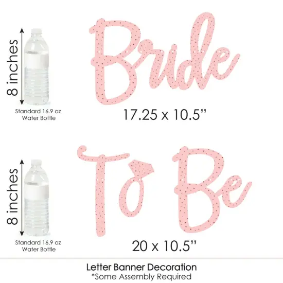 Big Dot of Happiness Bride Squad - Rose Gold Bridal Shower or Bachelorette Party Letter Banner Decor - 36 Banner Cutouts & Bride to Be Banner Letters {7}