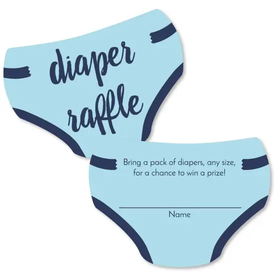 Big Dot of Happiness Baby Boy - Diaper Shaped Raffle Ticket Inserts - Blue Baby Shower Activities - Diaper Raffle Game - Set of 24 {1}