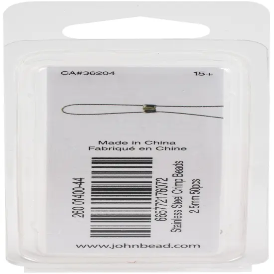 John Bead Stainless Steel Crimp Beads 50/Pkg-2.5mm {2}