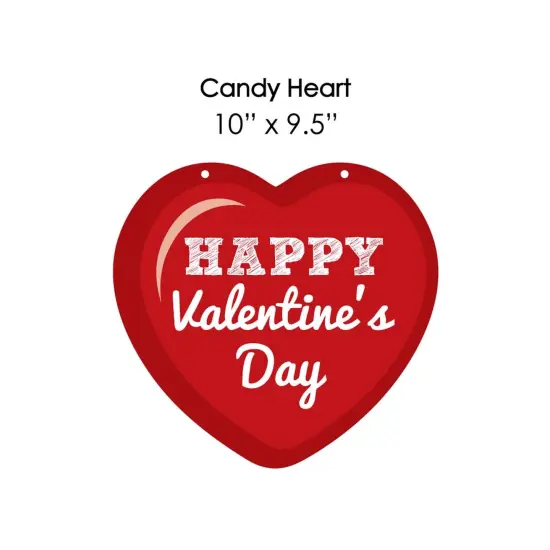 Big Dot of Happiness Hanging Conversation Hearts - Hanging Conversation Hearts - Outdoor Hanging Decor - Valentine's Day Party Decorations - 10 Pieces {7}