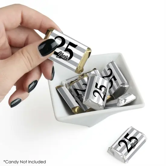 Big Dot of Happiness We Still Do - 25th Wedding Anniversary - Mini Candy Bar Wrapper Stickers - Anniversary Party Small Favors - 40 Count {3}