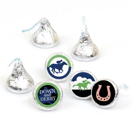 Big Dot of Happiness Kentucky Horse Derby - Horse Race Party Round Candy Sticker Favors - Labels Fits Chocolate Candy (1 sheet of 108) {1}