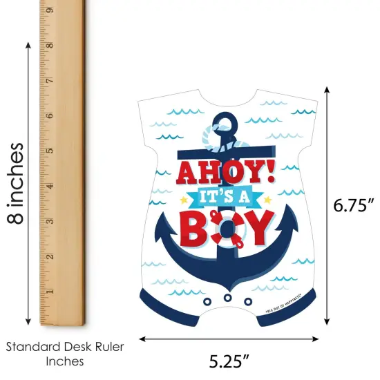 Big Dot of Happiness Ahoy It's a Boy - Picture Bingo Cards and Markers - Nautical Baby Shower Shaped Bingo Game - Set of 18 {6}