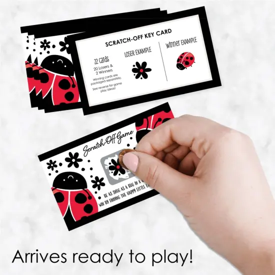 Big Dot of Happiness Happy Little Ladybug - Baby Shower or Birthday Party Game Scratch Off Cards - 22 Count {3}