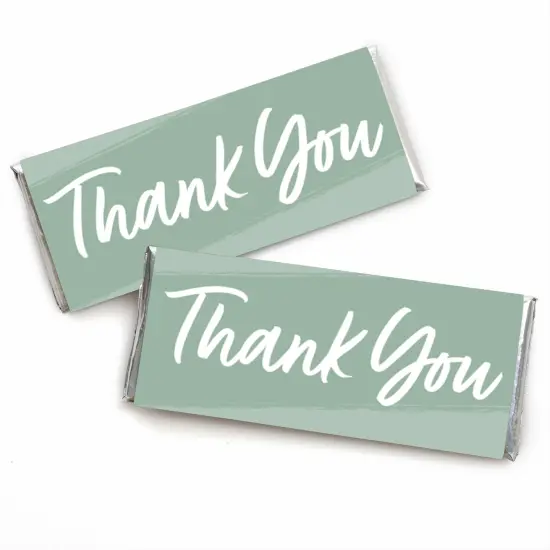 Big Dot of Happiness Sage Green Elegantly Simple - Candy Bar Wrapper Guest Party Favors - Set of 24 {1}