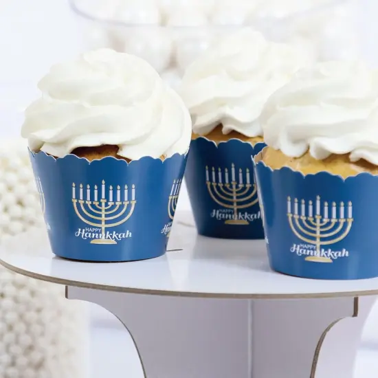 Big Dot of Happiness Happy Hanukkah - Chanukah Party Decorations - Party Cupcake Wrappers - Set of 12 {7}
