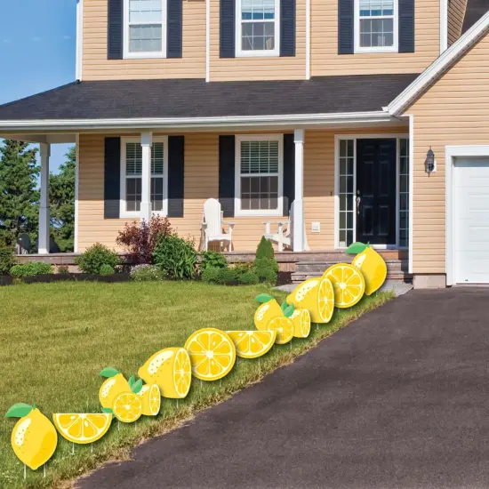 Big Dot of Happiness So Fresh - Lemon - Lawn Decorations - Outdoor Citrus Lemonade Party Yard Decorations - 10 Piece {4}