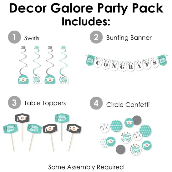 Big Dot of Happiness Medical School Grad - Doctor Graduation Party Supplies Decoration Kit - Decor Galore Party Pack - 51 Pieces {3}