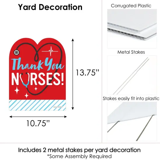 Big Dot of Happiness Thank You Nurses - Outdoor Lawn Sign - Nurse Appreciation Week Yard Sign - 1 Piece {7}