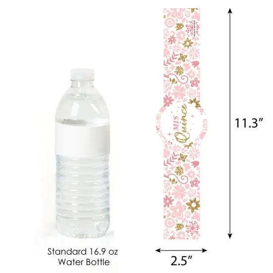 Big Dot of Happiness Mis Quince Anos - DIY Party Supplies - Quinceanera Sweet 15 Birthday Party DIY Wrapper Favors and Decorations - Set of 15 {4}