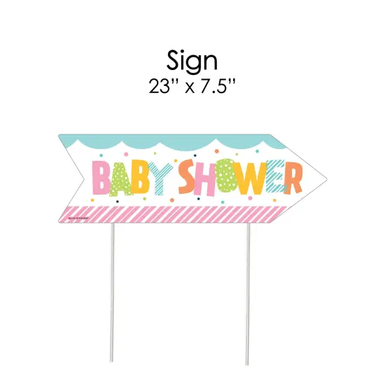 Big Dot of Happiness Colorful Baby Shower - Arrow Gender Neutral Party Direction Signs - Double Sided Outdoor Yard Signs - Set of 6 {7}
