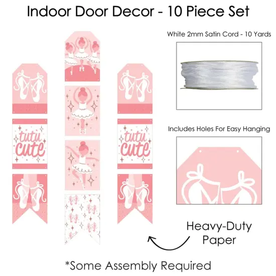 Big Dot of Happiness Tutu Cute Ballerina - Hanging Vertical Paper Door Banners - Ballet Birthday Party Baby Shower Wall Decor Kit - Indoor Door Decor {6}