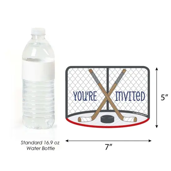 Big Dot of Happiness Shoots and Scores - Hockey - Shaped Fill-in Invites - Baby Shower or Birthday Party Invites Cards with Envelopes - Set of 12 {6}