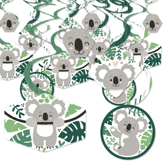 Big Dot of Happiness Koala Cutie - Bear Birthday Party and Baby Shower Hanging Decor - Party Decoration Swirls - Set of 40 {1}