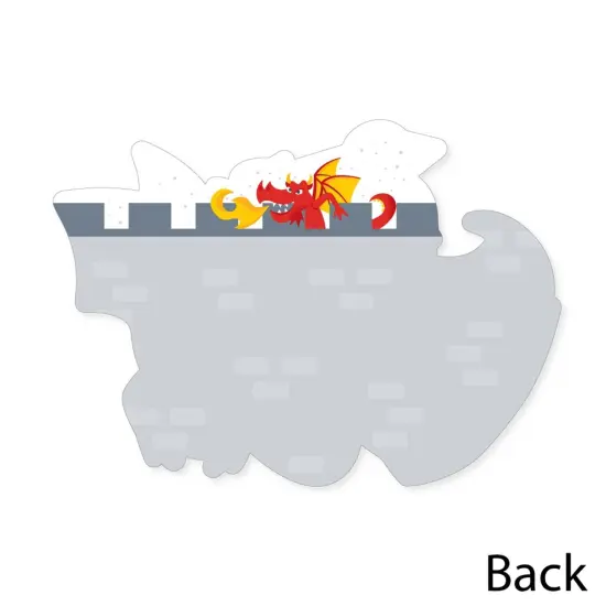 Big Dot of Happiness Calling All Knights and Dragons - Shaped Thank You Cards - Medieval or Birthday Party Thank You Cards with Envelopes - Set of 12 {6}