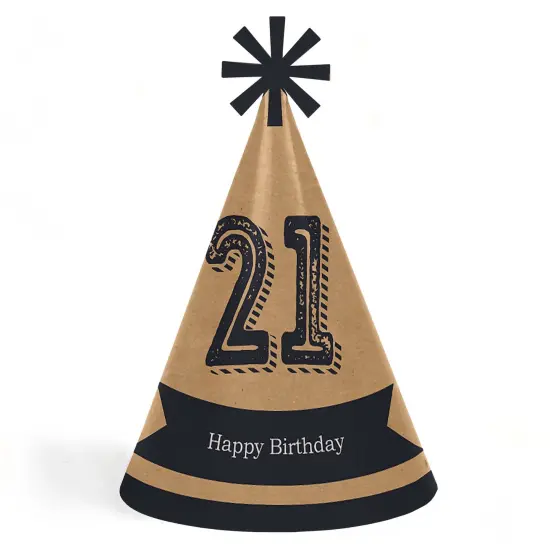 Big Dot of Happiness Finally 21 - 21st Birthday - Cone Happy Birthday Party Hats for Adults - Set of 8 (Standard Size) {1}