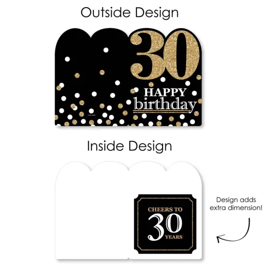 Big Dot of Happiness Adult 30th Birthday - Gold - Happy Birthday Giant Greeting Card - Big Shaped Jumborific Card {7}