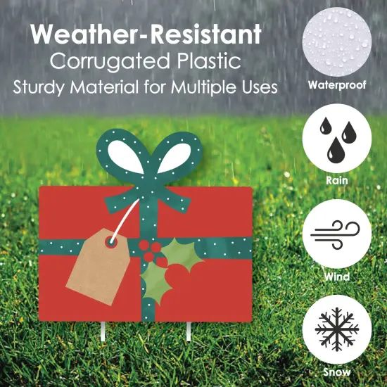 Big Dot of Happiness Happy Holiday Presents - Lawn Decorations - Outdoor Christmas Party Yard Decorations - 10 Piece {6}