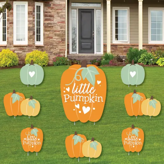 Big Dot of Happiness Little Pumpkin - Yard Sign and Outdoor Lawn Decorations - Fall Birthday Party or Baby Shower Yard Signs - Set of 8 {1}