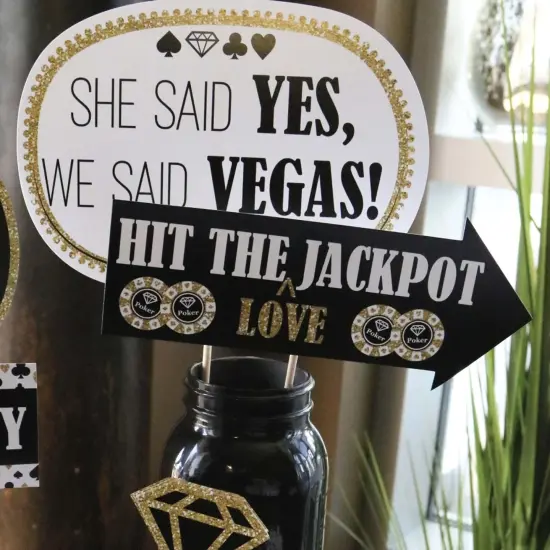 Big Dot of Happiness Funny Vegas Before Vows - Las Vegas Bridal Shower or Bachelorette Party Photo Booth Props Kit - 10 Piece {7}