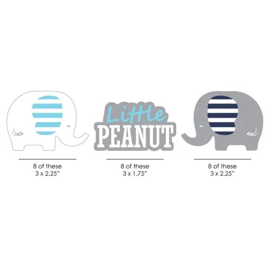 Big Dot of Happiness Blue Elephant - Shaped Boy Baby Shower or Birthday Party Cut-Outs - 24 Count {3}