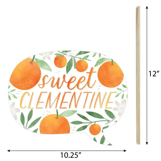Big Dot of Happiness Funny Little Clementine - Orange Citrus Baby Shower or Birthday Party Photo Booth Props Kit - 10 Piece {6}