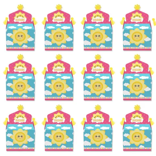 Big Dot of Happiness You Are My Sunshine - Treat Box Party Favors - Baby Shower or Birthday Party Goodie Gable Boxes - Set of 12 {6}