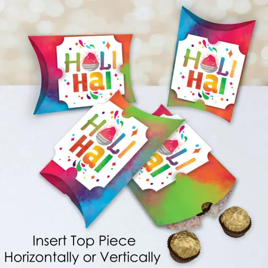 Big Dot of Happiness Holi Hai - Favor Gift Boxes - Festival of Colors Party Large Pillow Boxes - Set of 12 {4}