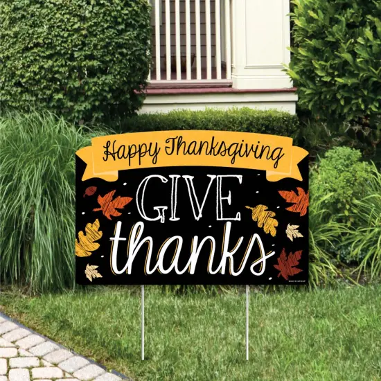 Big Dot of Happiness Give Thanks - Thanksgiving Party Yard Sign Lawn Decorations - Happy Thanksgiving Party Yardy Sign {1}