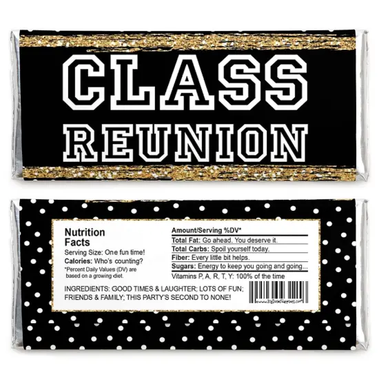 Big Dot of Happiness Reunited - Candy Bar Wrapper School Class Reunion Party Favors - Set of 24 {3}