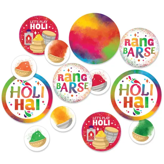 Big Dot of Happiness Holi Hai - Festival of Colors Party Giant Circle Confetti - Party Decorations - Large Confetti 27 Count {1}