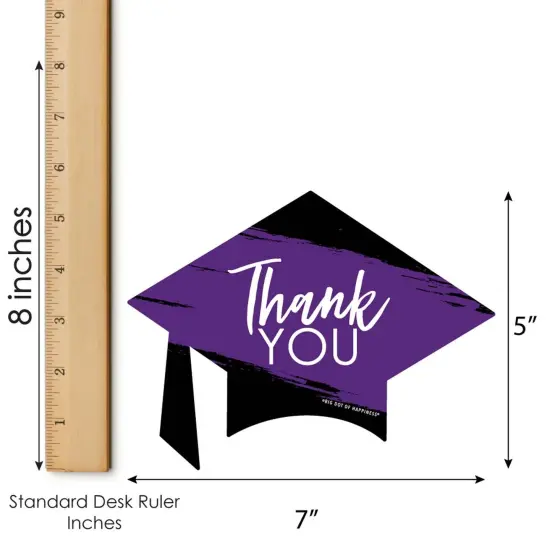 Big Dot of Happiness Purple Grad - Best is Yet to Come - Shaped Thank You Cards - Purple Grad Party Thank You Note Cards with Envelopes - Set of 12 {7}