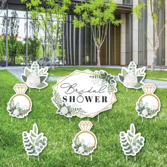 Big Dot of Happiness Boho Botanical Bride - Yard Sign and Outdoor Lawn Decorations - Greenery Bridal Shower and Wedding Party Yard Signs - Set of 8 {1}