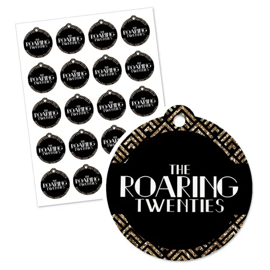Big Dot of Happiness Roaring 20's - 1920s Art Deco Jazz Party Favor Gift Tags (Set of 20) {3}
