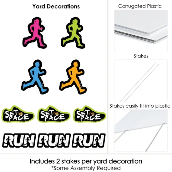 Big Dot of Happiness Set the Pace - Running - Runners and Shoe Lawn Decor - Outdoor Track, Cross Country or Marathon Party Yard Decorations - 10 Piece {7}