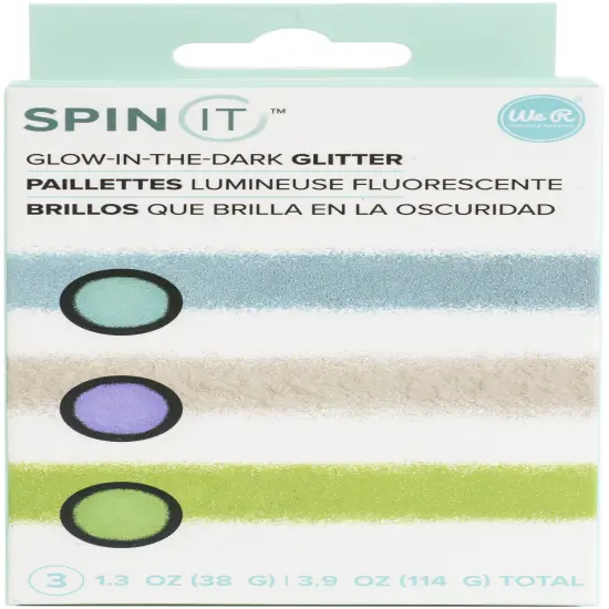 We R Spin It Glitter 3/Pkg-Glow-In-The-Dark {1}