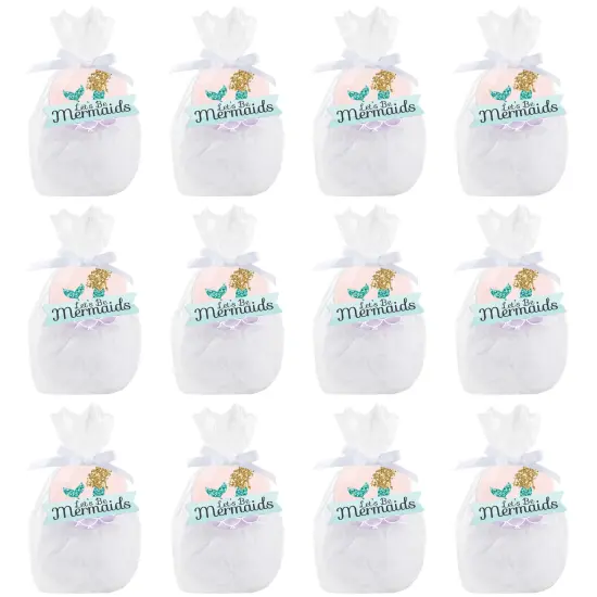 Big Dot of Happiness Let&rsquo;s Be Mermaids - Baby Shower or Birthday Party Clear Goodie Favor Bags - Treat Bags With Tags - Set of 12 {7}