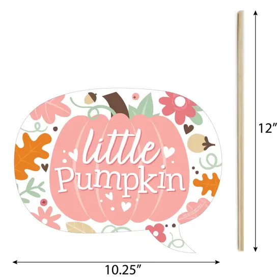 Big Dot of Happiness Funny Girl Little Pumpkin - Fall Birthday Party or Baby Shower Photo Booth Props Kit - 10 Piece {6}