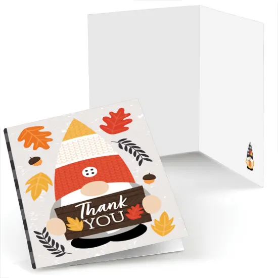 Big Dot of Happiness Fall Gnomes - Autumn Harvest Party Thank You Cards (8 count) {1}